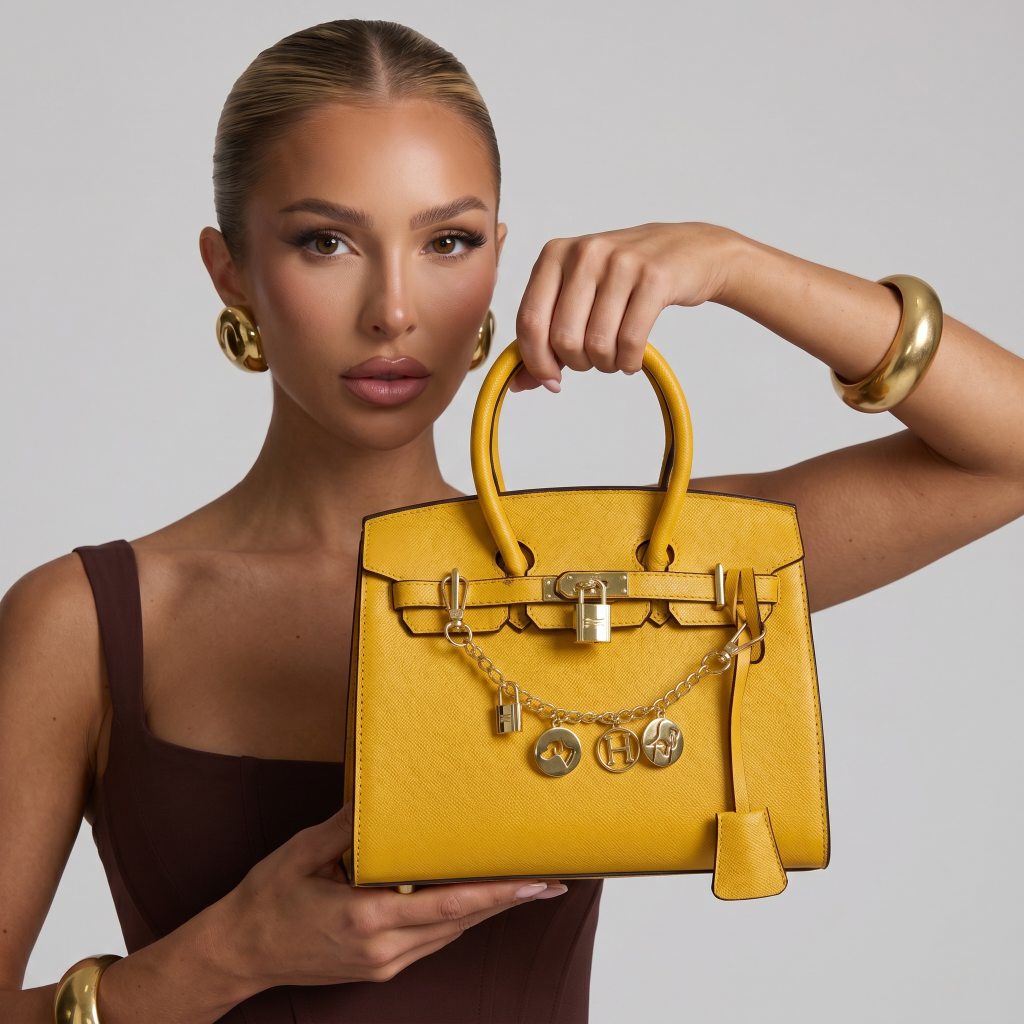 💛 Hermès Birkin 25 Sunflower Yellow Leather Handbag