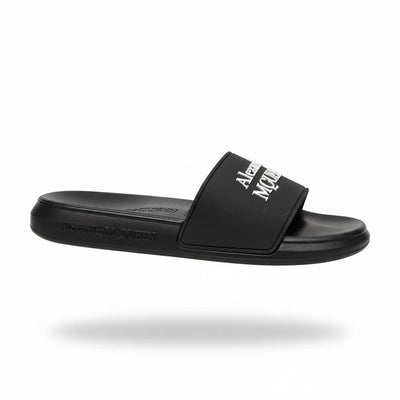 Alexander McQueen Black Logo Slides 🖤✨ | Luxury Minimal Summer Essential 🔥👑