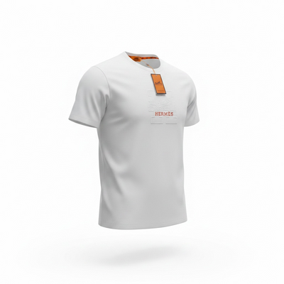 Hermès White T-Shirt 🤍🧡 Signature “H” Logo Edition