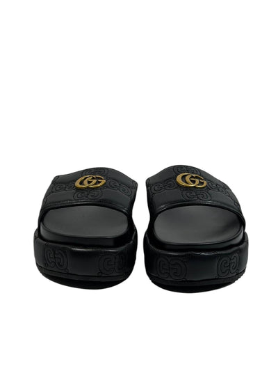 GUCCI GG Embossed Slide Sandals – Black Edition 🖤✨