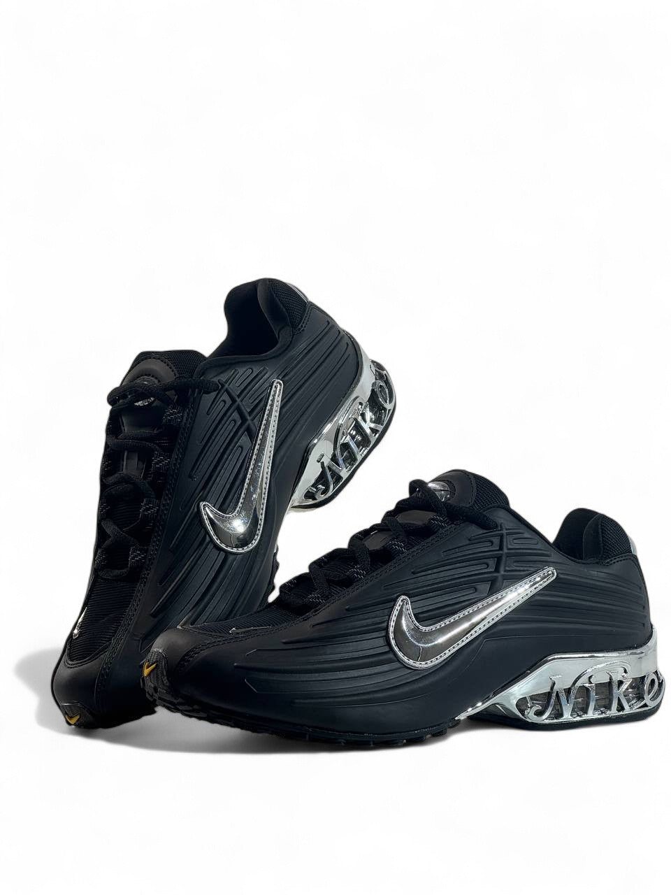 🖤 Nike Shox Black Chrome Edition 👟 | Bold Power. Timeless Style.