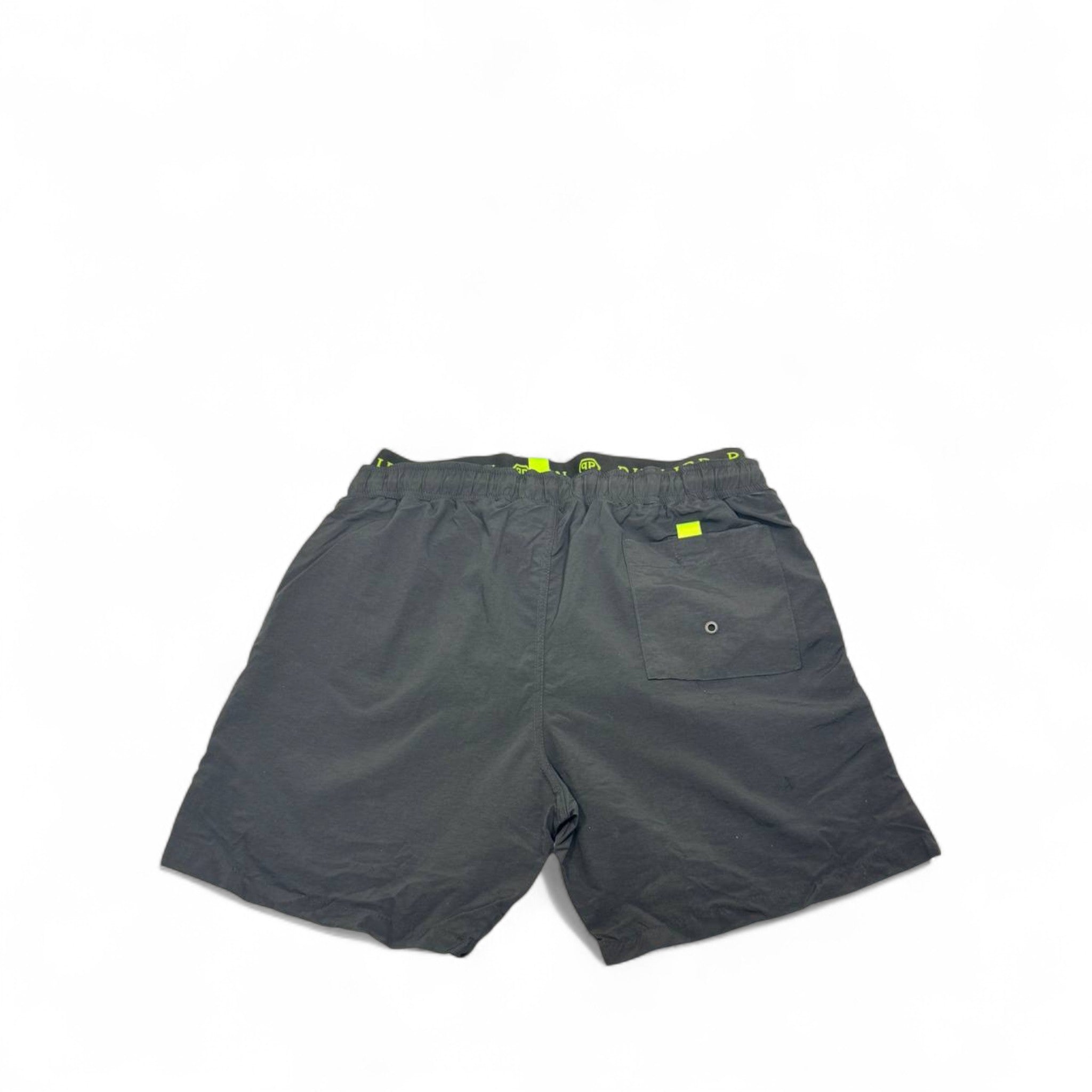 Philipp Plein Black Swim Shorts 🖤 | Neon Logo Waistband