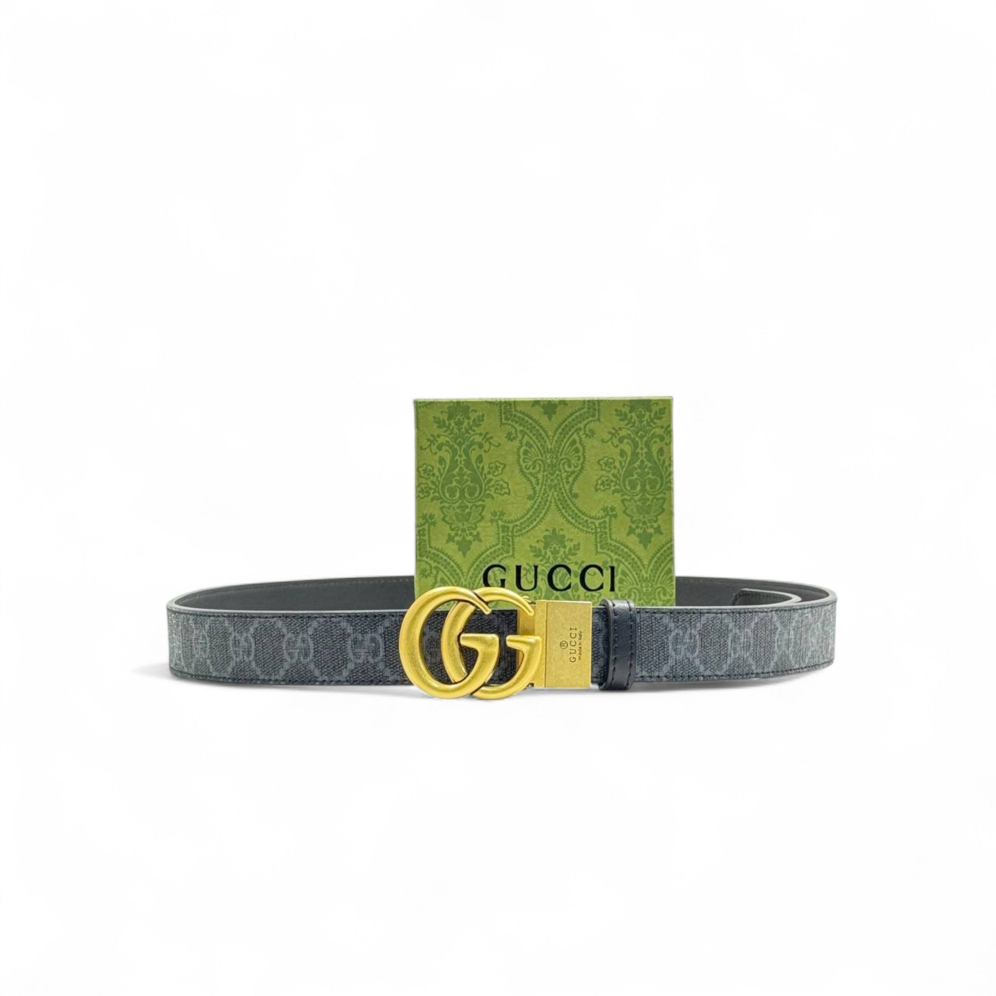 Gucci GG Supreme Canvas Belt – Beige 🟤 | 125cm | Vintage Double G Buckle + Box