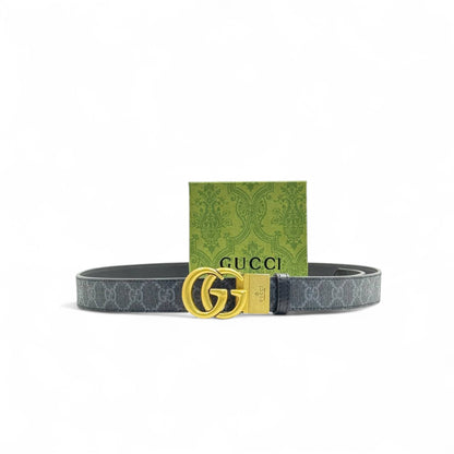 Gucci GG Supreme Canvas Belt – Beige 🟤 | 125cm | Vintage Double G Buckle + Box