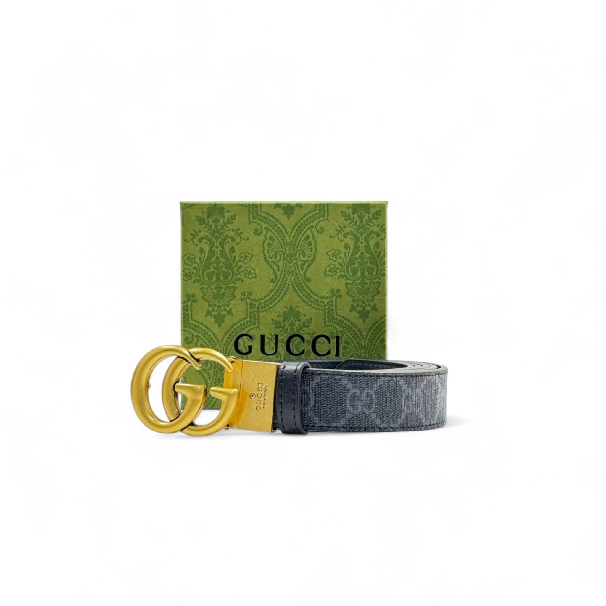 Gucci GG Supreme Canvas Belt – Beige 🟤 | 125cm | Vintage Double G Buckle + Box