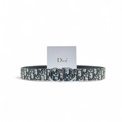 Dior Oblique Canvas Belt 💙 | 125cm | Silver CD Buckle + Box