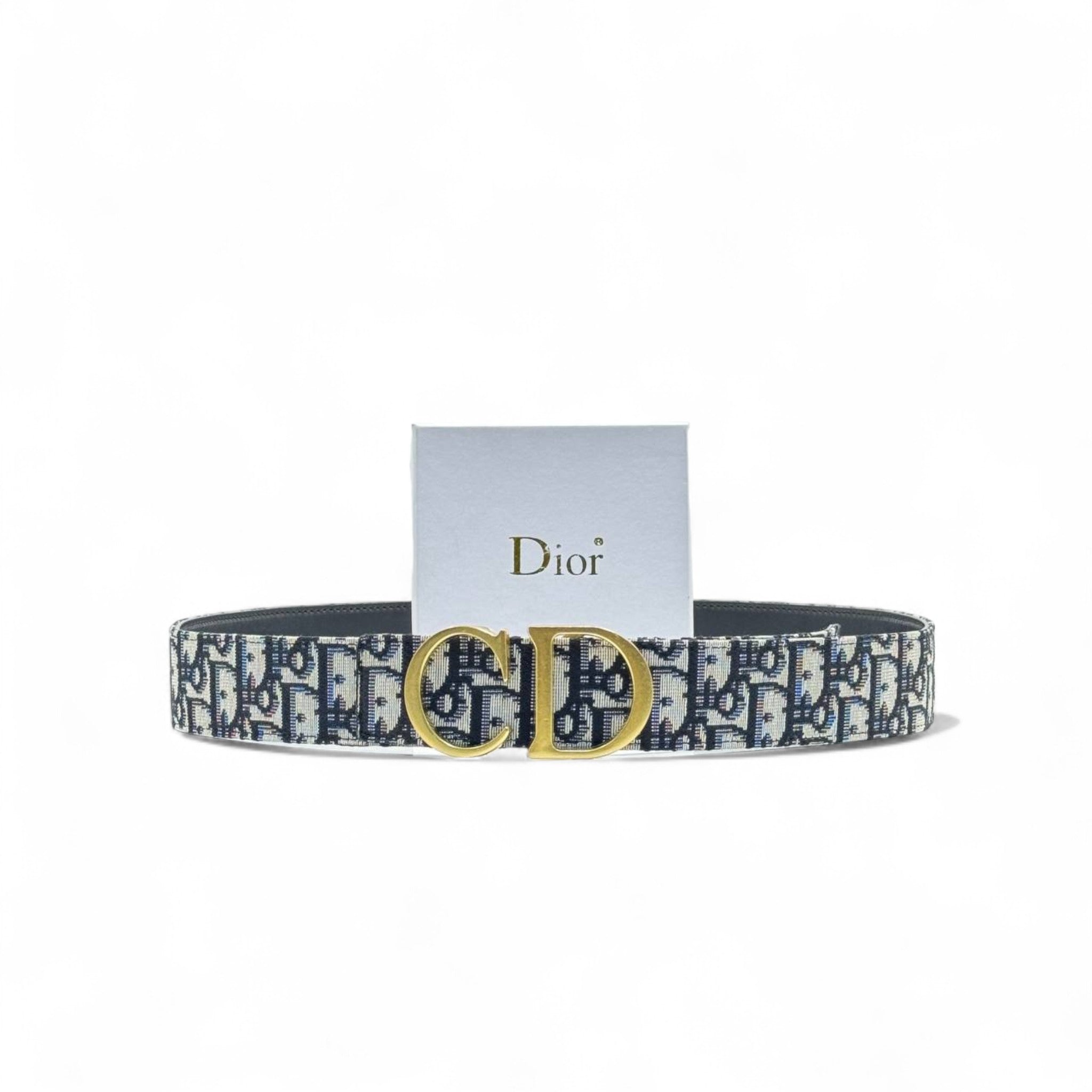 Dior Oblique Canvas Belt 💼 | 125cm | Gold CD Buckle + Box