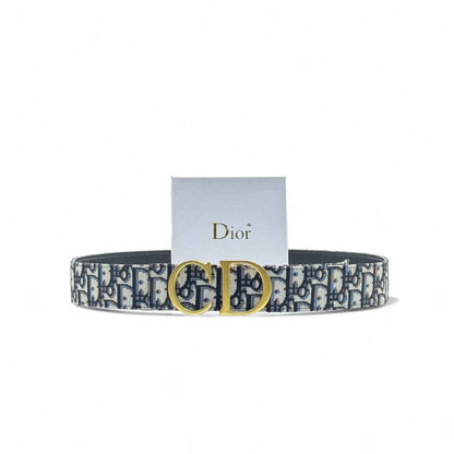 Dior Oblique Canvas Belt 💼 | 125cm | Gold CD Buckle + Box