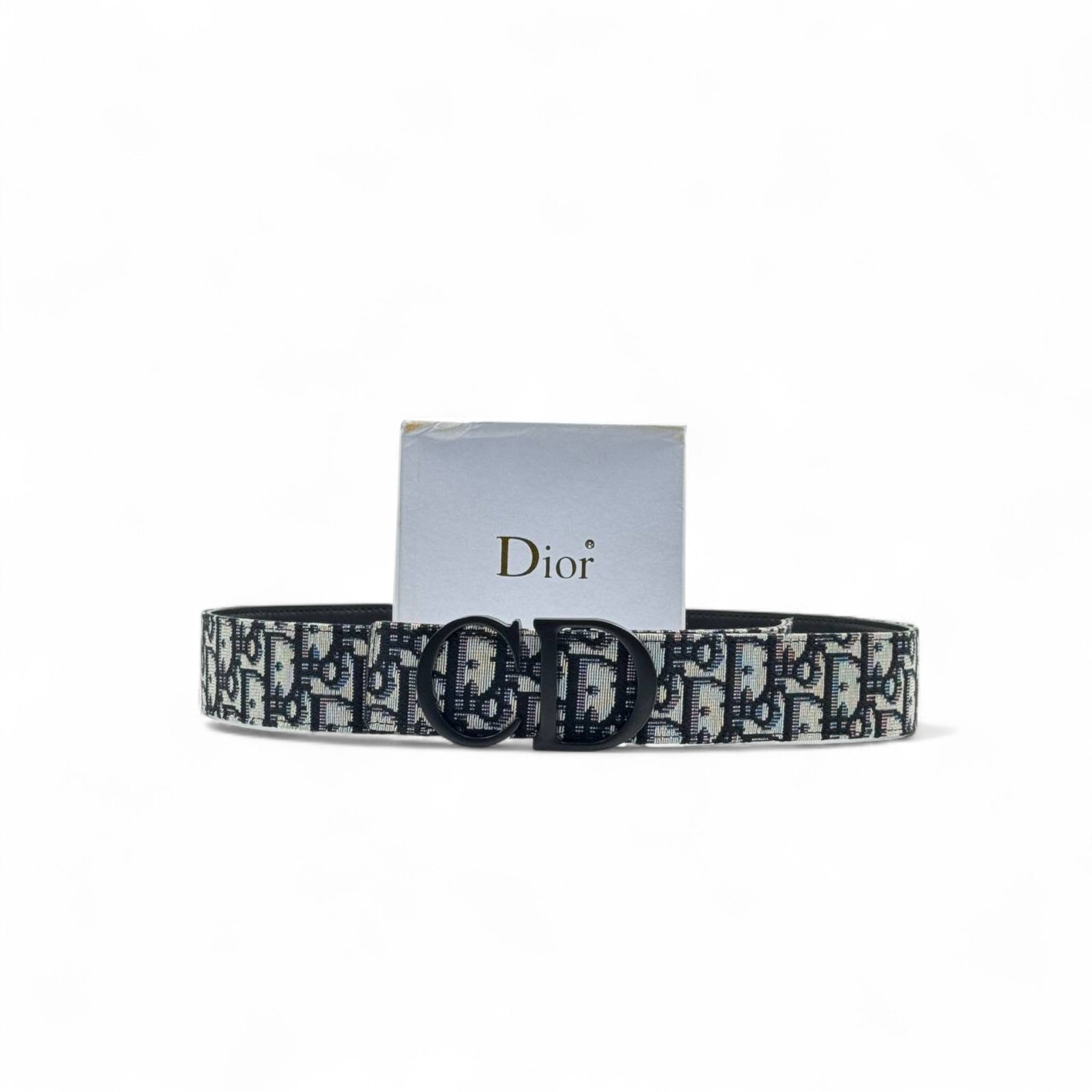 Dior Oblique Canvas Belt 🖤 | 125cm | Matte Black CD Buckle + Box