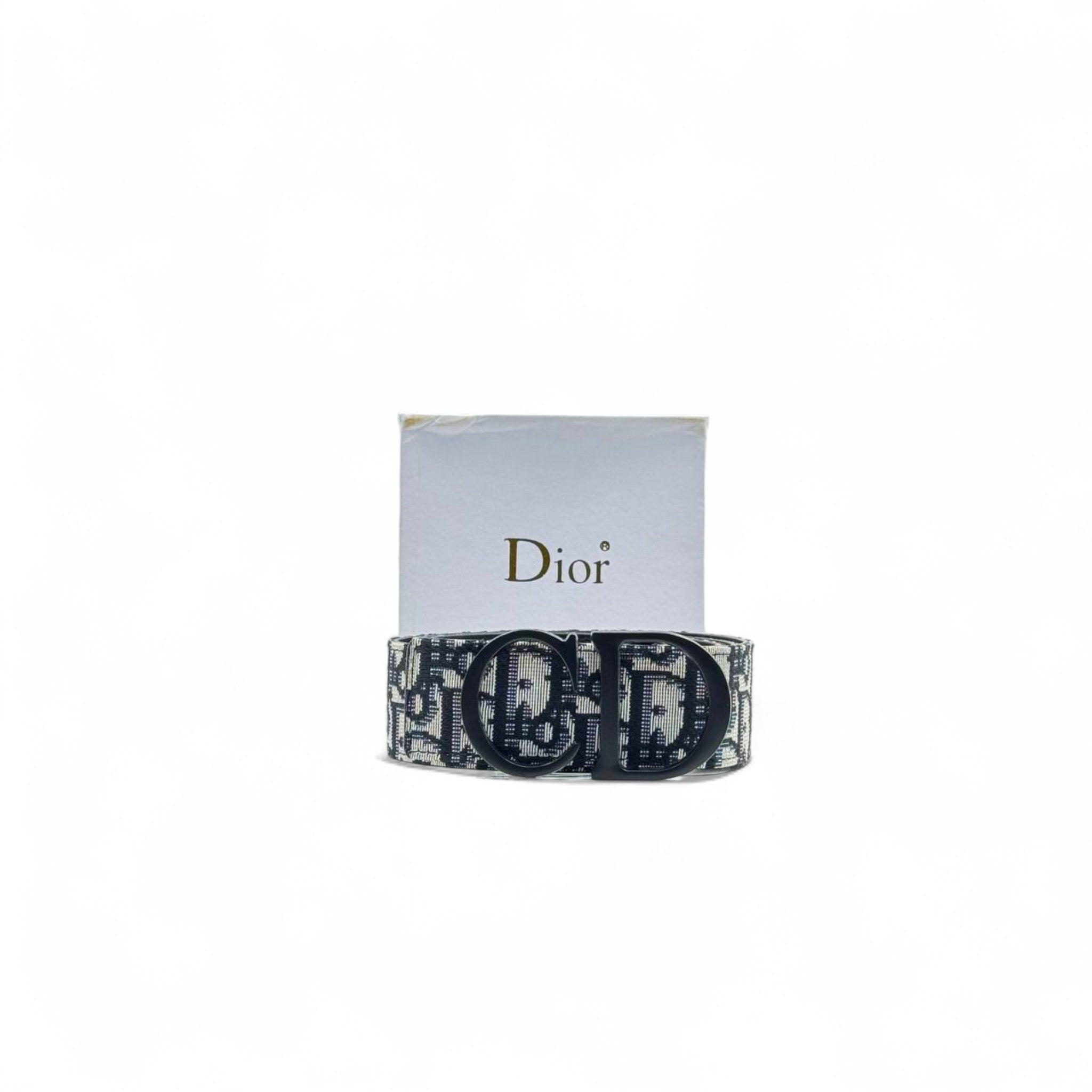 Dior Oblique Canvas Belt 🖤 | 125cm | Matte Black CD Buckle + Box