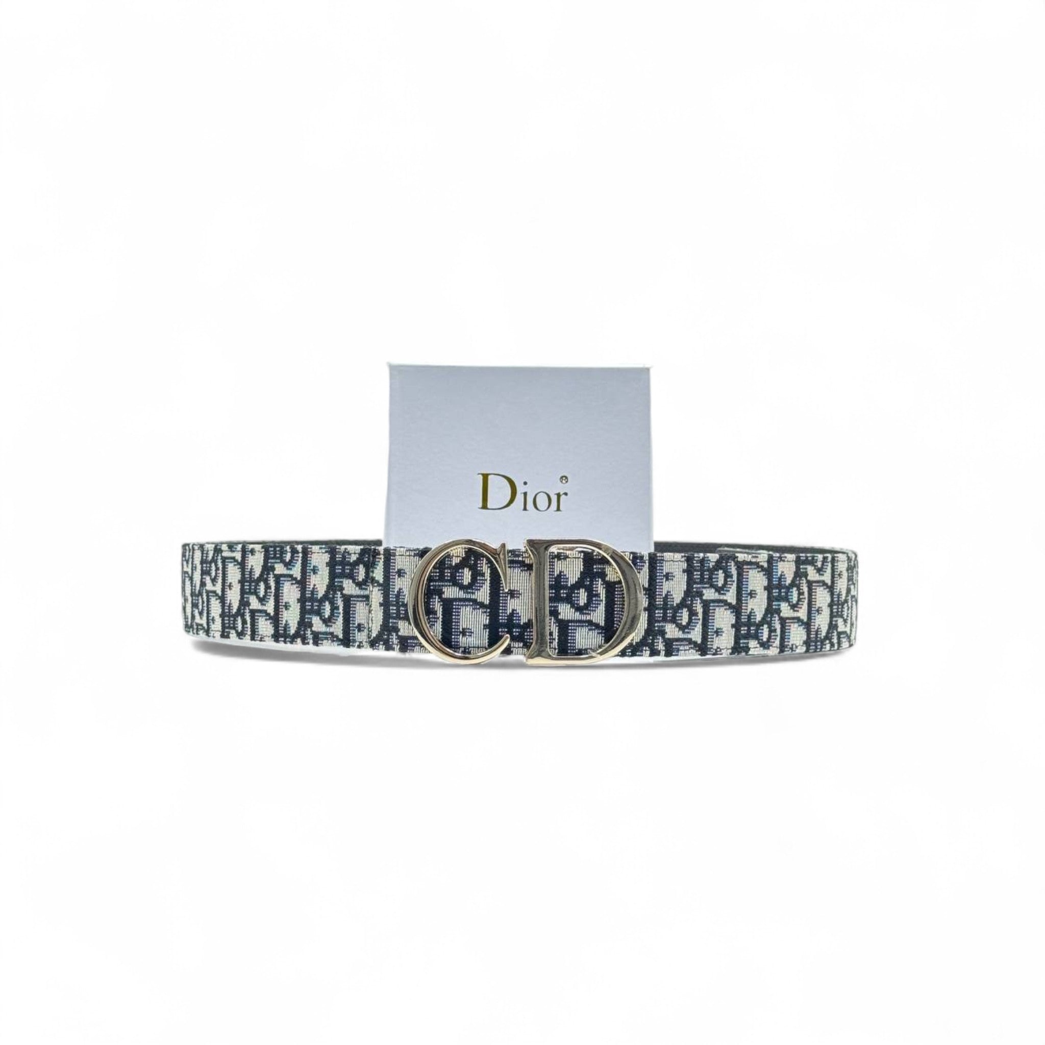 Dior Oblique Canvas Belt 💙✨ | 125cm | Gold CD Buckle + Box