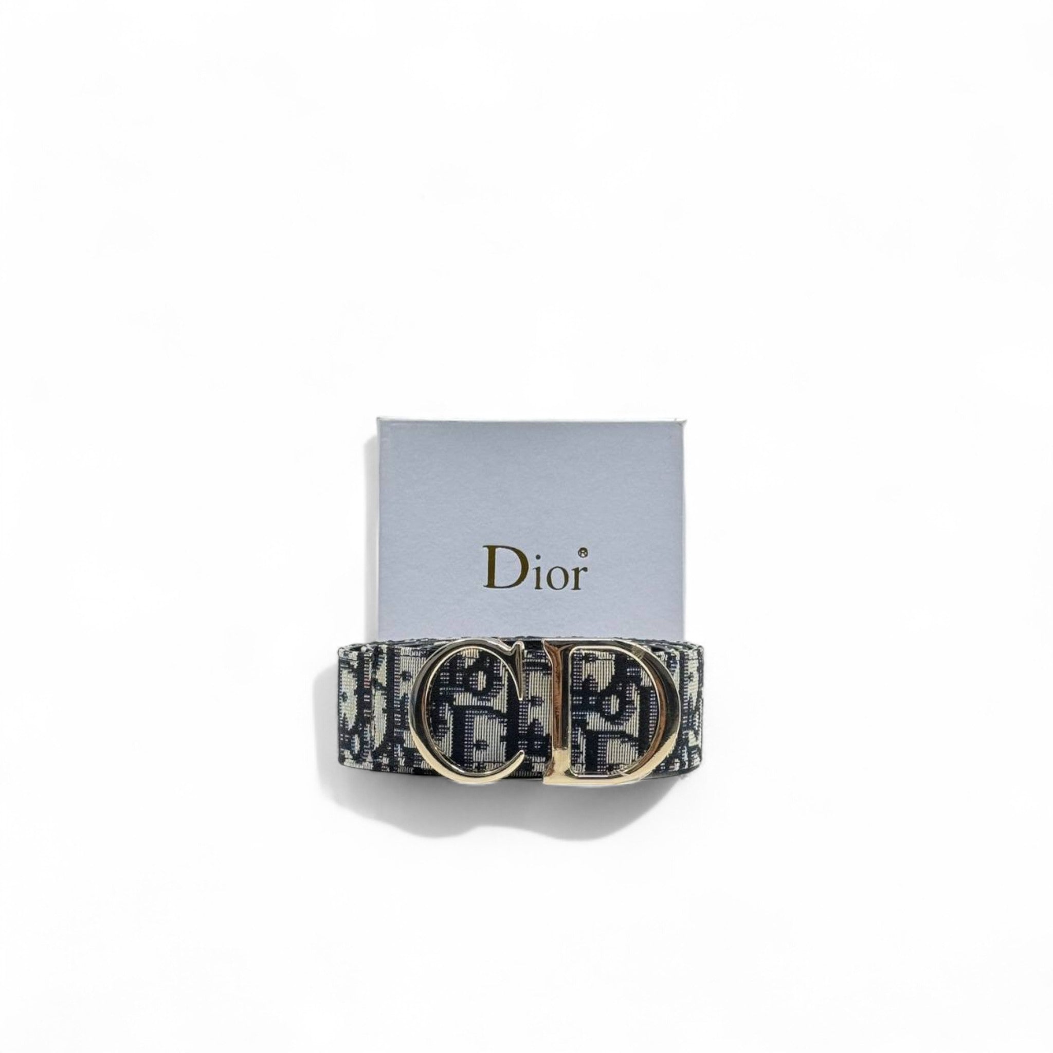 Dior Oblique Canvas Belt 💙✨ | 125cm | Gold CD Buckle + Box