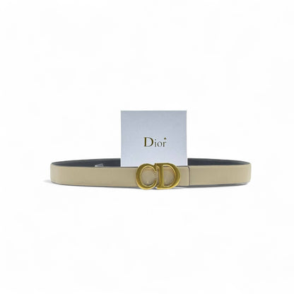 Dior Beige Leather Belt 🤎 | 125cm | Gold CD Buckle + Box