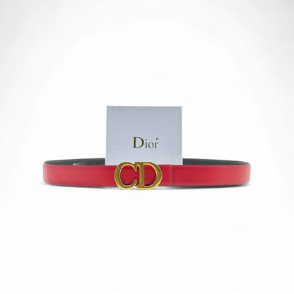 Dior Red Leather Belt ❤️ | 125cm | Gold CD Buckle + Box