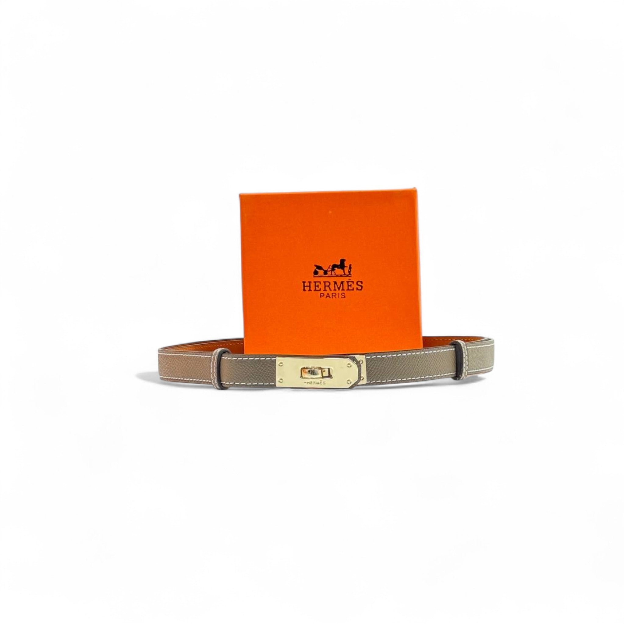Hermès Kelly Belt 🤎 | 125cm | Taupe Leather with Gold Hardware + Box