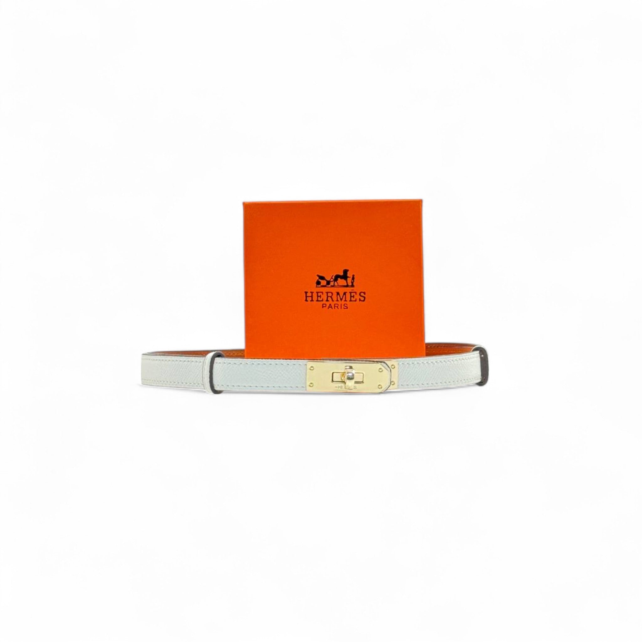 Hermès Kelly Belt 🤍 | White Leather 125cm | Gold Buckle with Box