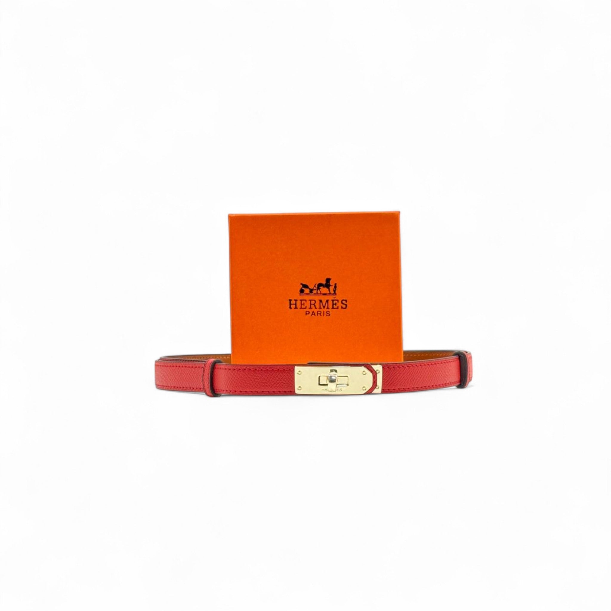 Hermès Kelly Red Belt ❤️ | 125cm with Gold Lock Buckle & Box