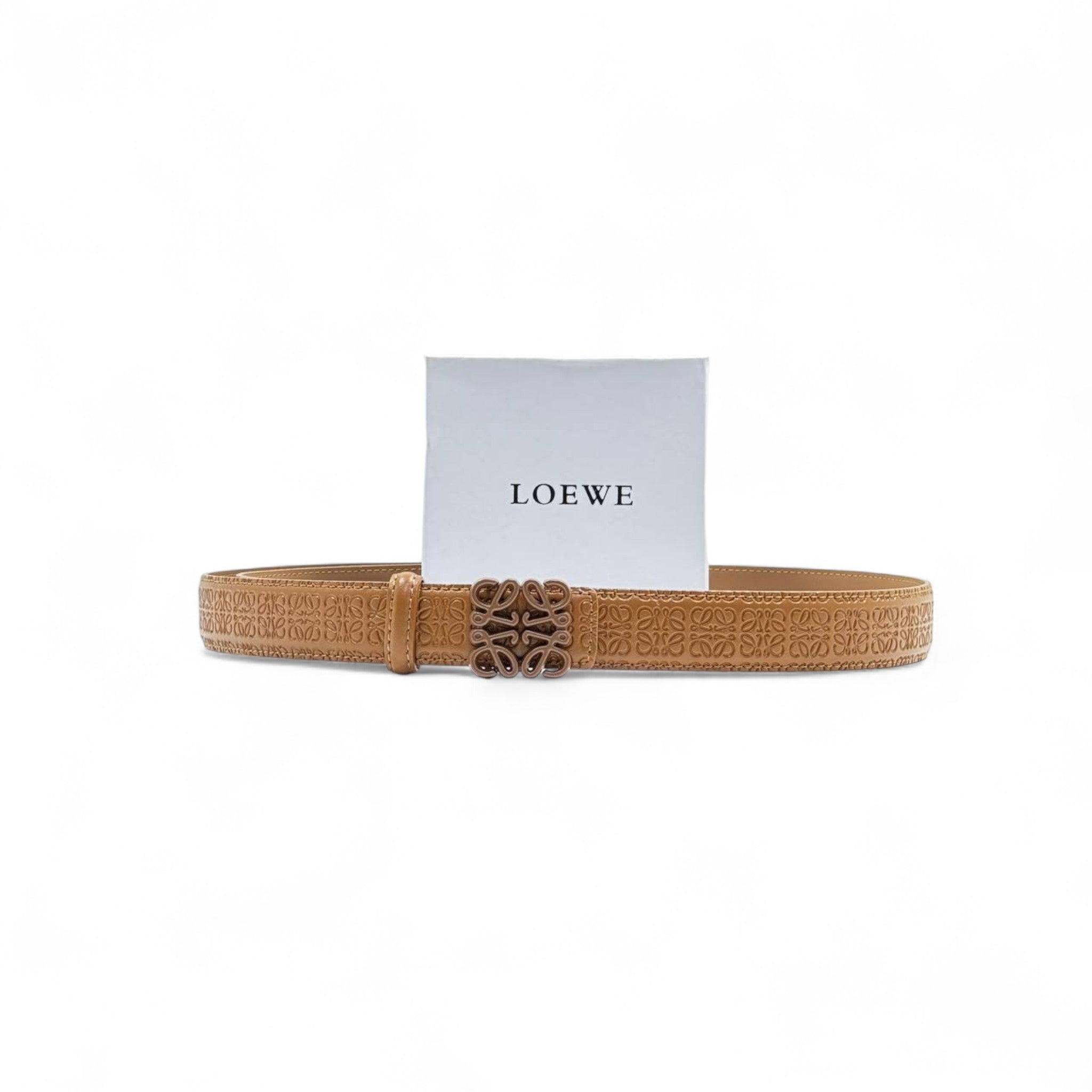 Loewe Tan Leather Belt 🤎 | Signature Anagram Buckle | 125cm with Box