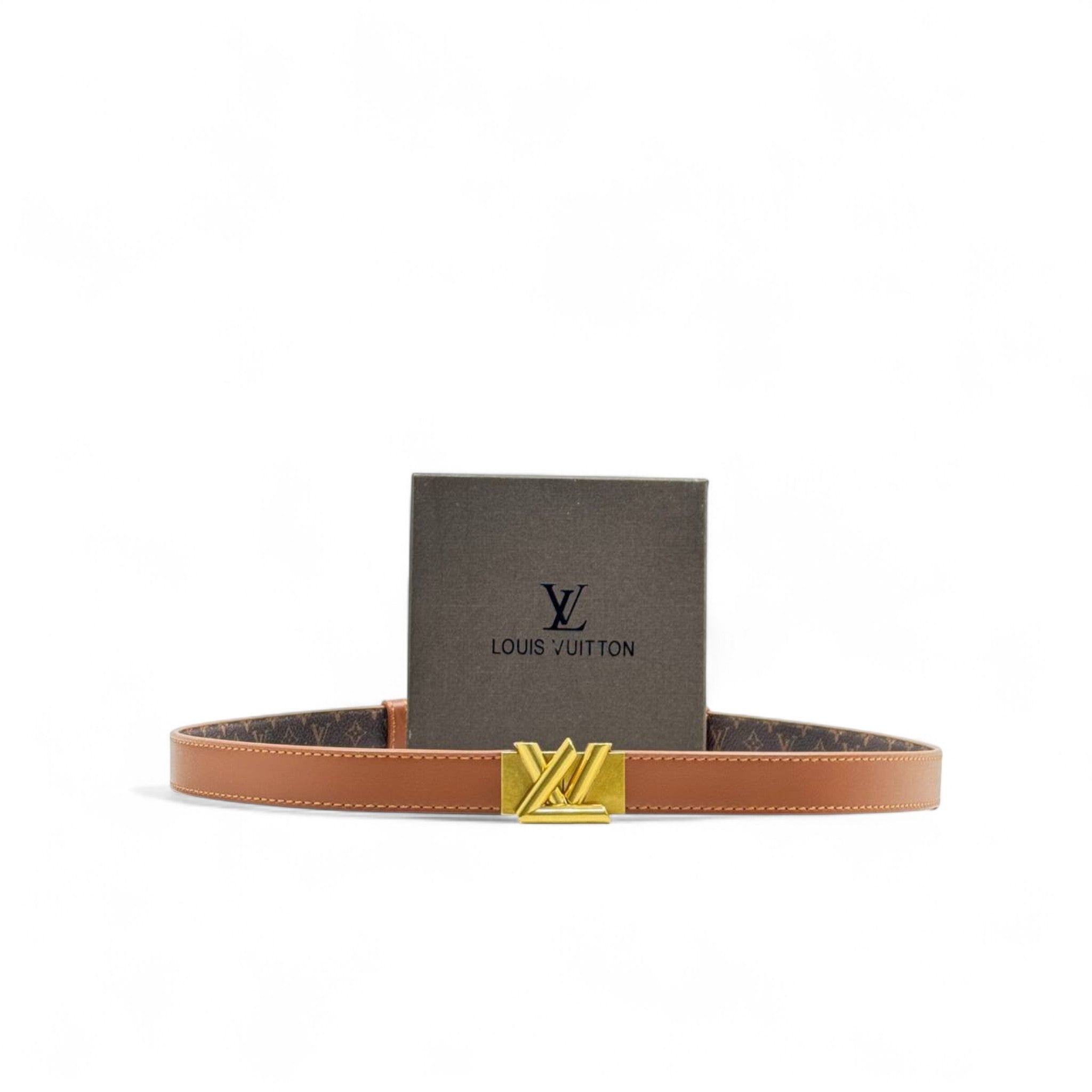 Louis Vuitton Brown Leather Belt 🤎 | Gold LV Buckle | 125cm | With Box