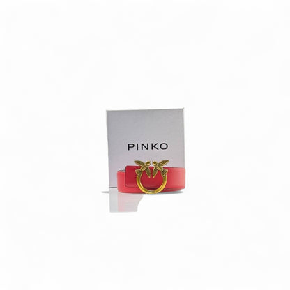 ❤️ Pinko Love Birds Belt – 125cm Red with Gold Buckle 🔥🐦