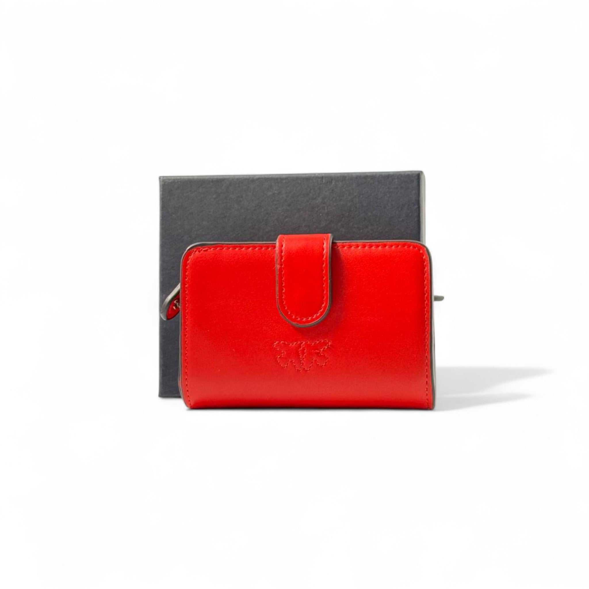 🔥 Pinko Red Charm Wallet – Gold Icon Details & Zip Closure ❤️✨