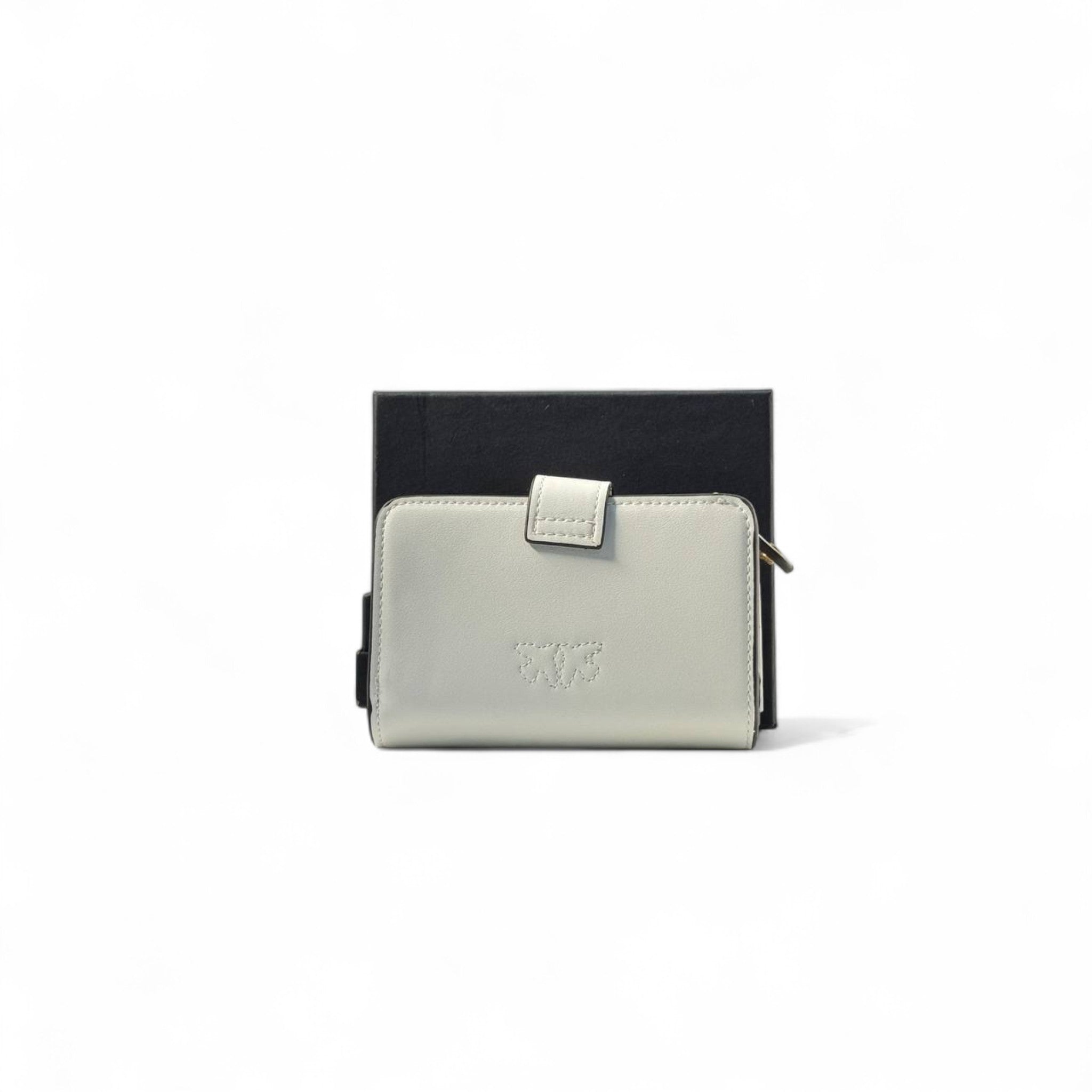 🤍 Pinko Love Birds Wallet – Ivory with Gold Buckle Closure ✨