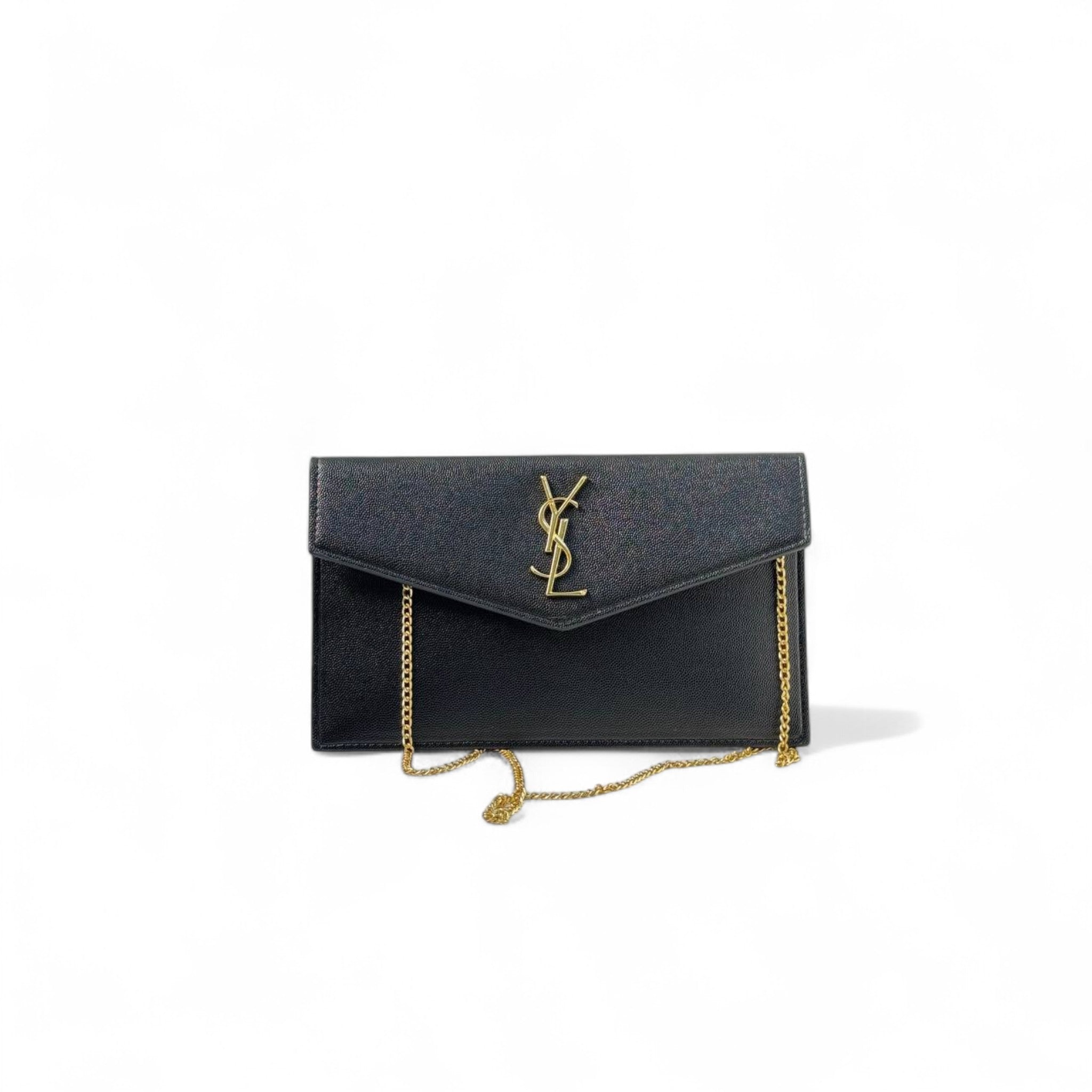 🖤 YSL Classic Black Envelope Chain clutch – Timeless Elegance