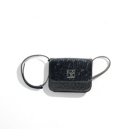 🖤 Armani Exchange Black Logo Embossed Crossbody – Mini Luxe