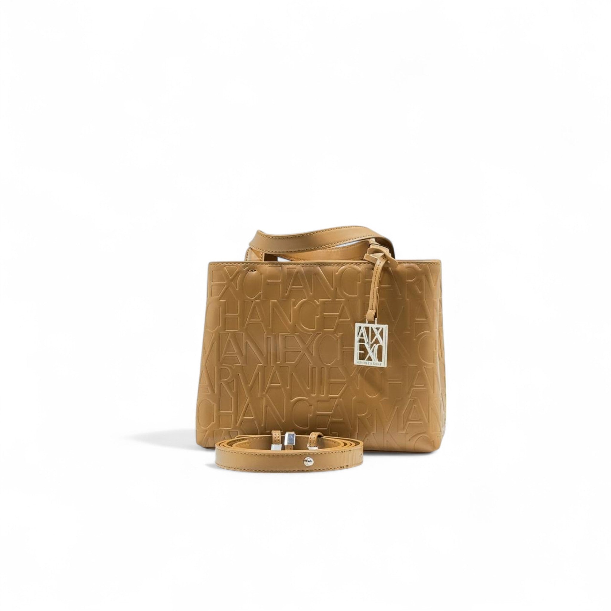 🧡 Armani Exchange Logo Tote – Camel Elegance Edition