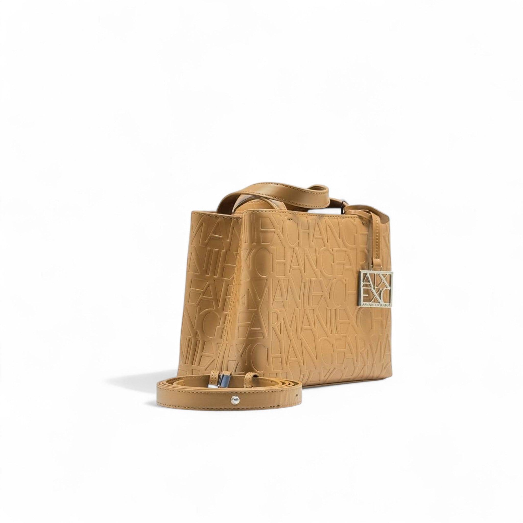 🧡 Armani Exchange Logo Tote – Camel Elegance Edition