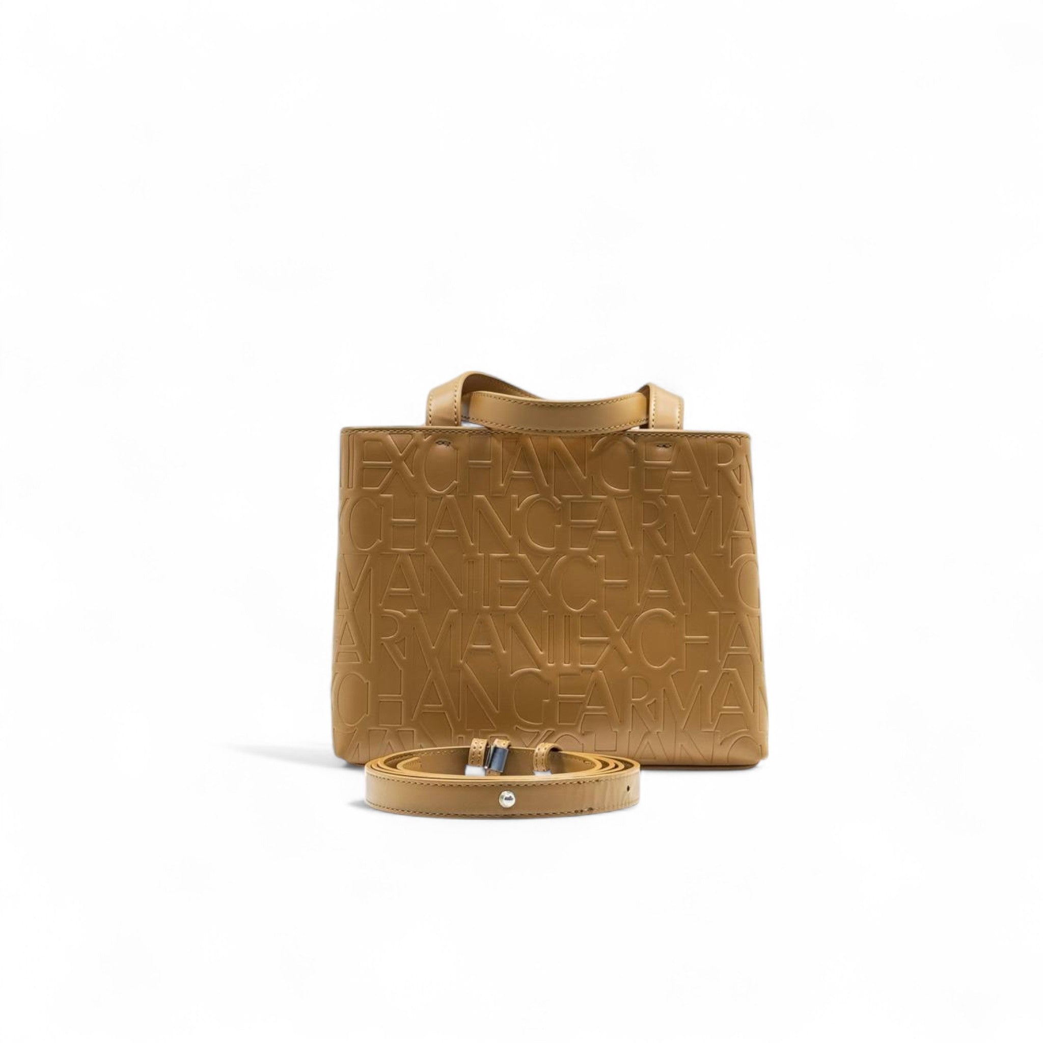 🧡 Armani Exchange Logo Tote – Camel Elegance Edition