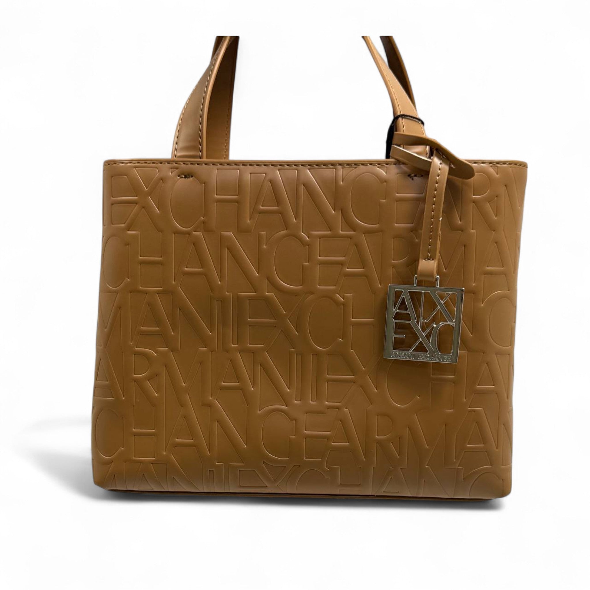 🧡 Armani Exchange Logo Tote – Camel Elegance Edition