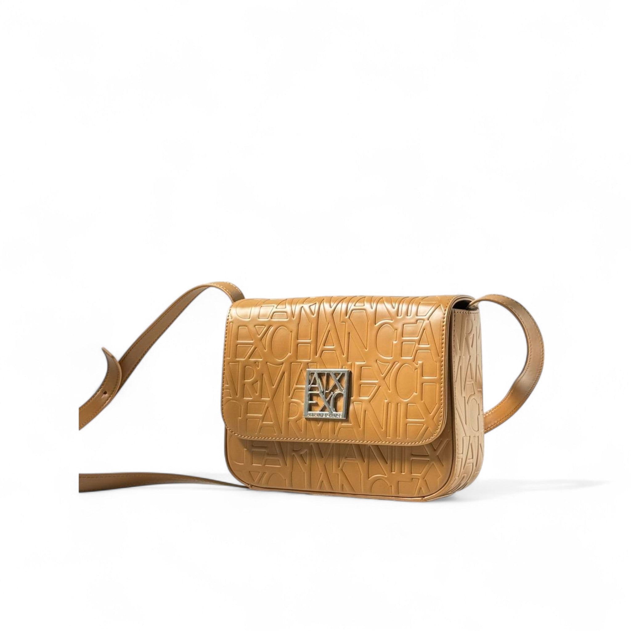 🎯 Armani Exchange Logo Crossbody – Camel Edition
