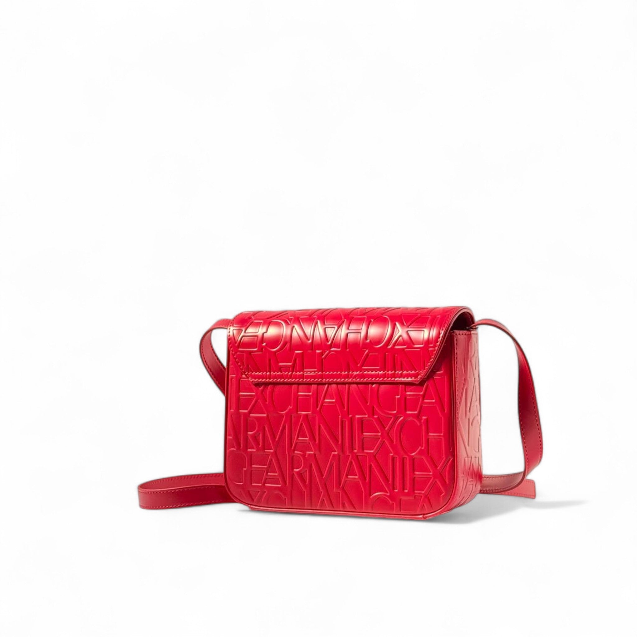 🔥 Armani Exchange Red Embossed Crossbody Bag – Sleek & Bold