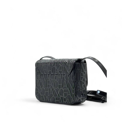 🖤 Armani Exchange Embossed Logo Crossbody – Bold Black Elegance