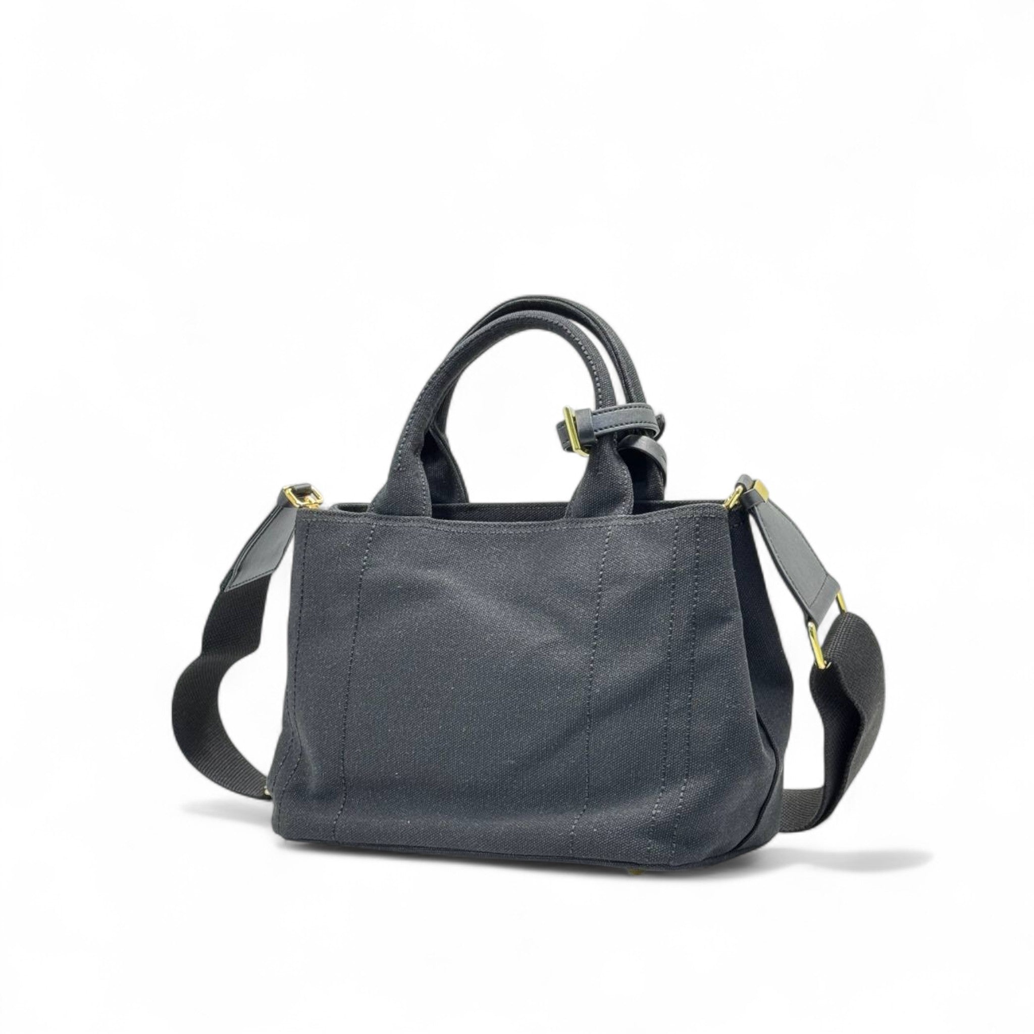 🖤 Prada Milano Canvas Mini Tote – Black Signature Edition