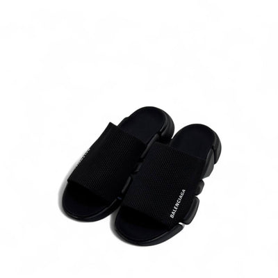 Balenciaga Black Tech Slides – Sleek Minimalist Comfort
