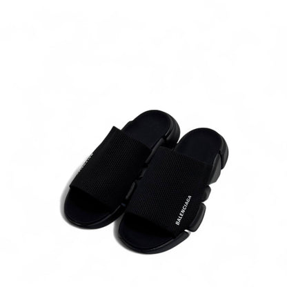 Balenciaga Black Tech Slides – Sleek Minimalist Comfort 🖤