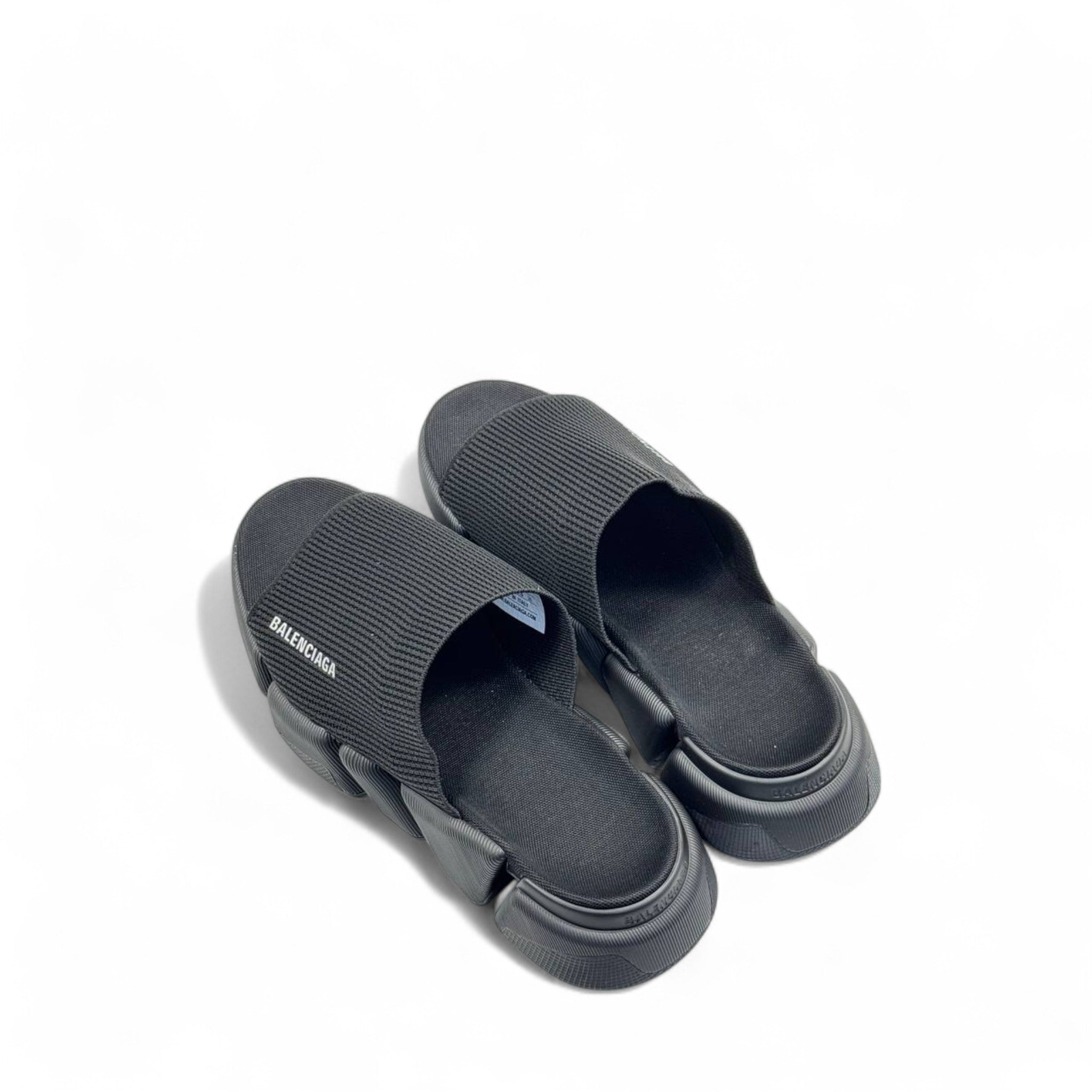 Balenciaga Black Tech Slides – Sleek Minimalist Comfort 🖤