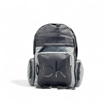 Calvin Klein Grey Nylon Backpack with USB Port 🔌 | Modern CK Design