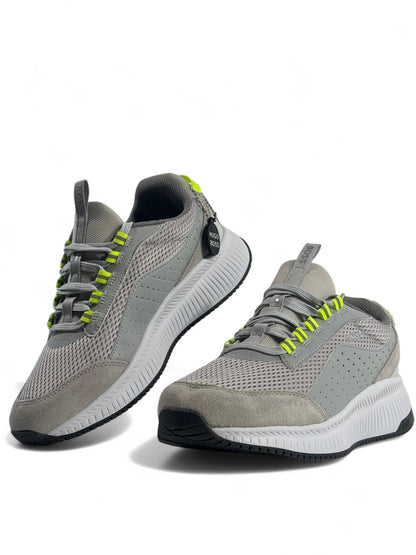 🔥 Hugo Boss Skyline Sneakers – Grey Edition with Neon Accents 👟