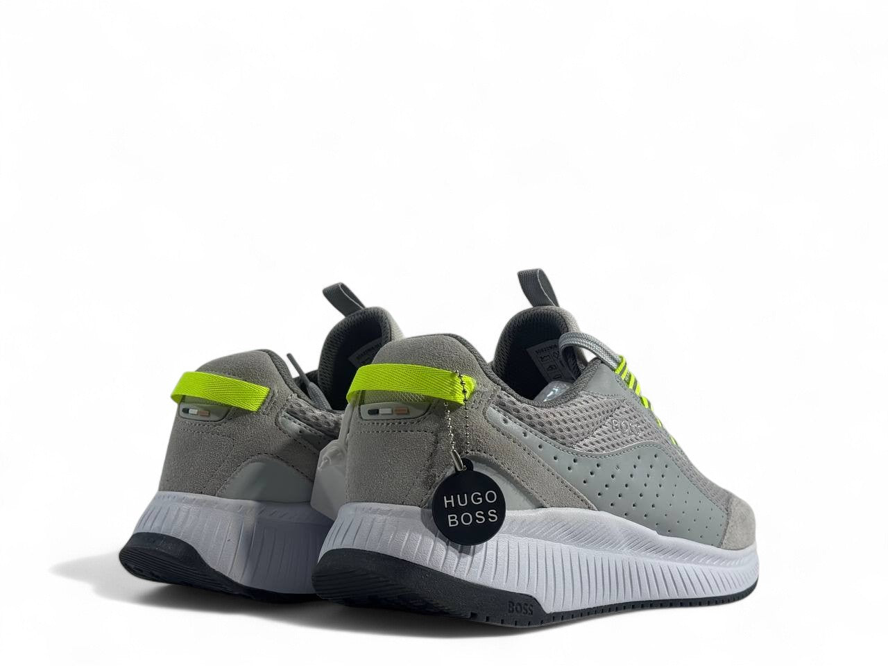 🔥 Hugo Boss Skyline Sneakers – Grey Edition with Neon Accents 👟