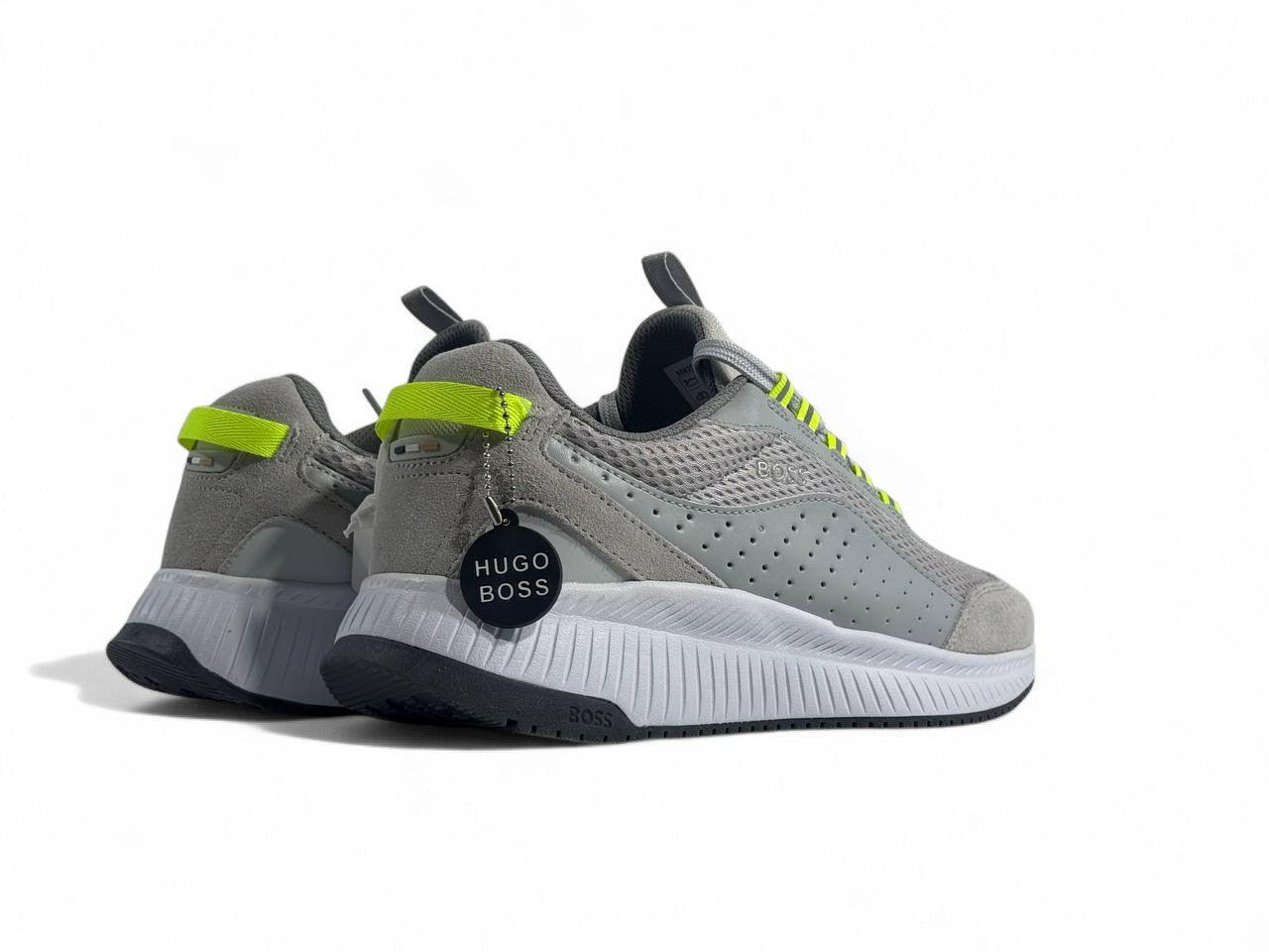 🔥 Hugo Boss Skyline Sneakers – Grey Edition with Neon Accents 👟