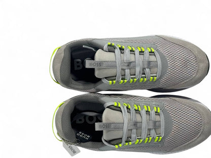 🔥 Hugo Boss Skyline Sneakers – Grey Edition with Neon Accents 👟