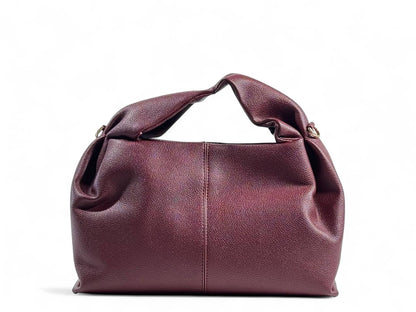 🍷 Polène Folded Leather Tote Bag – Burgundy Luxe Edition 🍷