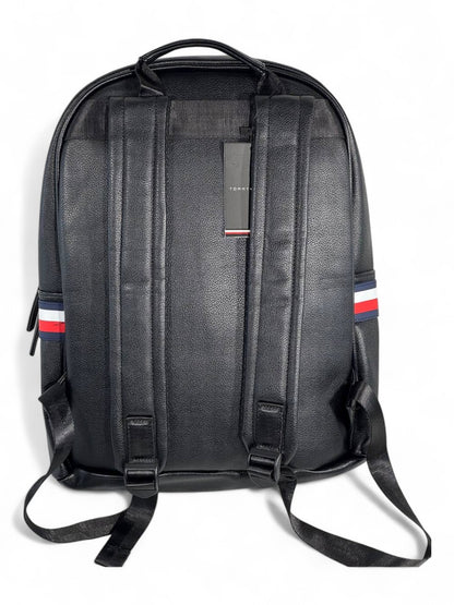🎒 Tommy Hilfiger Black Leather Backpack – Premium Edition 🇺🇸