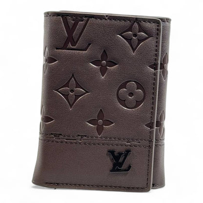 🤎 Louis Vuitton Monogram Embossed Trifold Wallet – Chocolate Brown Edition 🍫