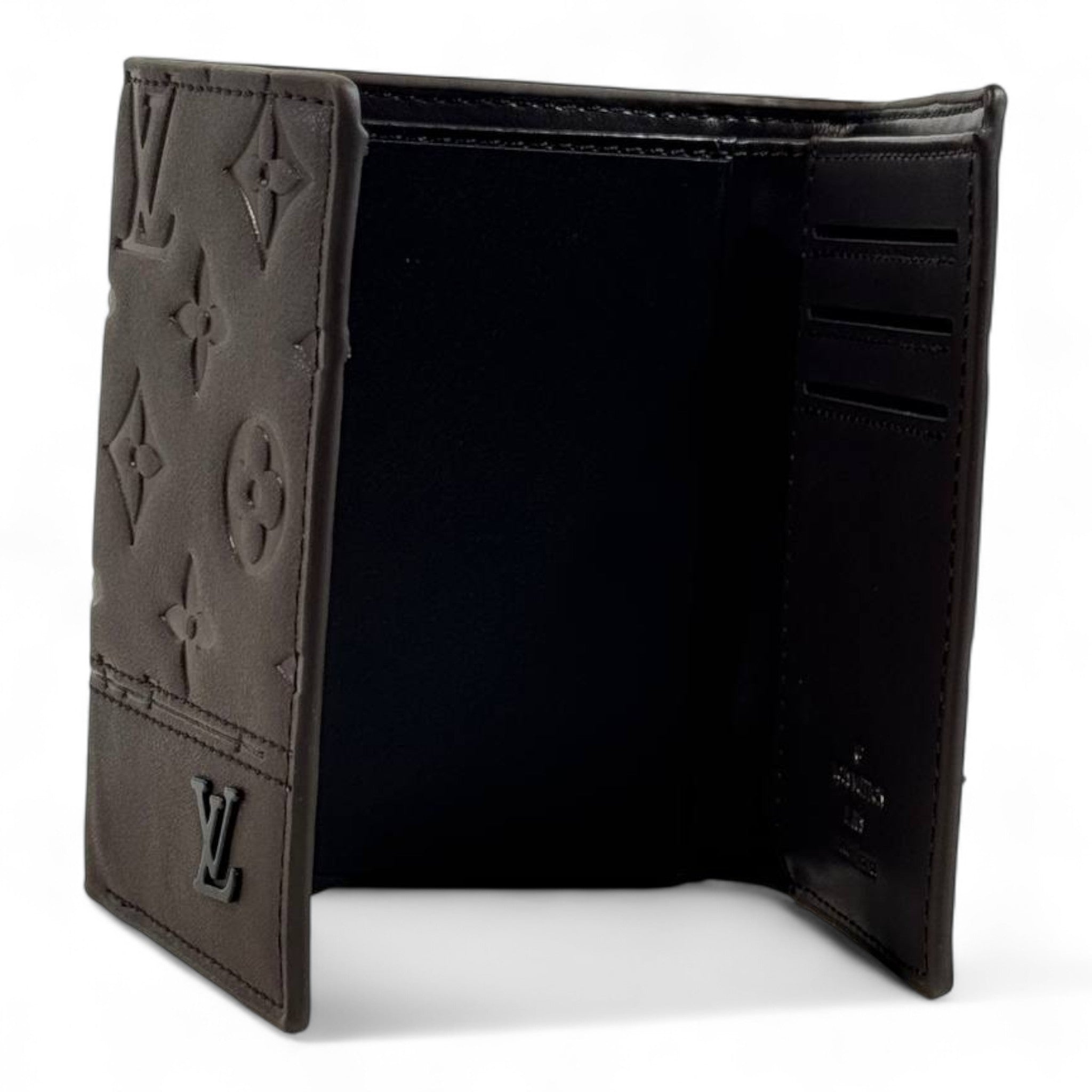 🤎 Louis Vuitton Monogram Embossed Trifold Wallet – Chocolate Brown Edition 🍫