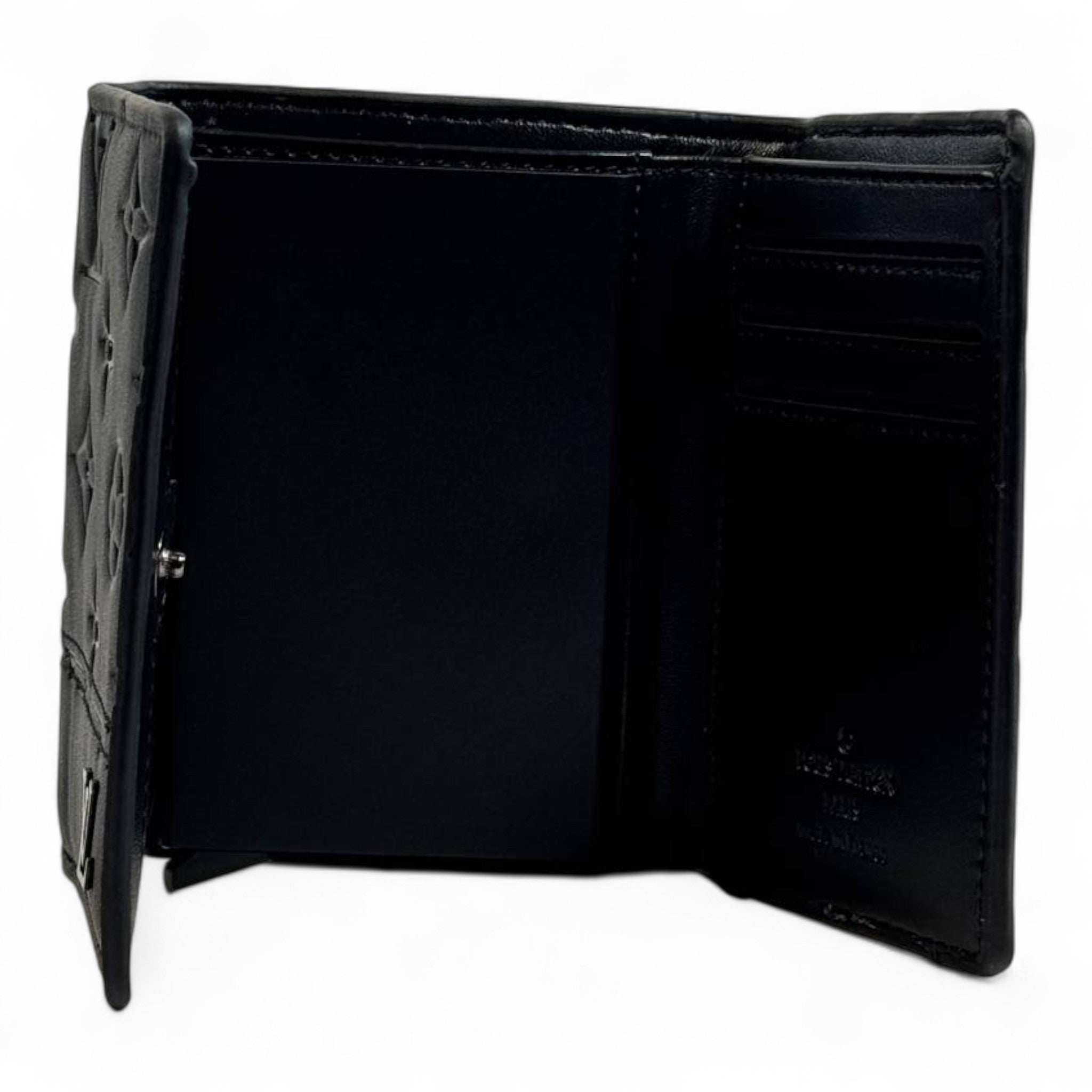 🖤 Louis Vuitton Monogram Embossed Trifold Wallet – Midnight Black Edition ⚡