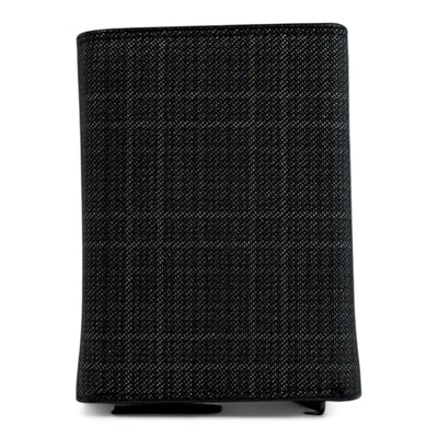 🐊 Lacoste Checkered Trifold Wallet – Charcoal Black Edition 🖤